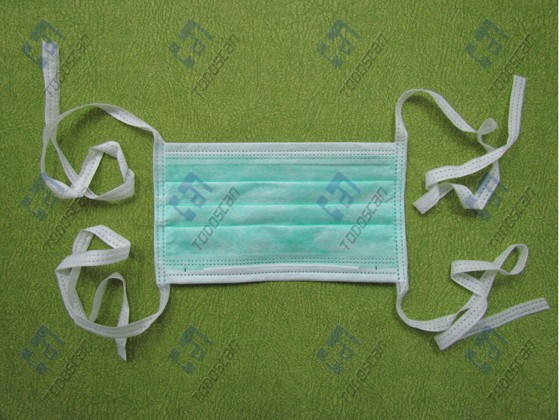 3 Ply Filter Paper Face Mask with Tie(green)