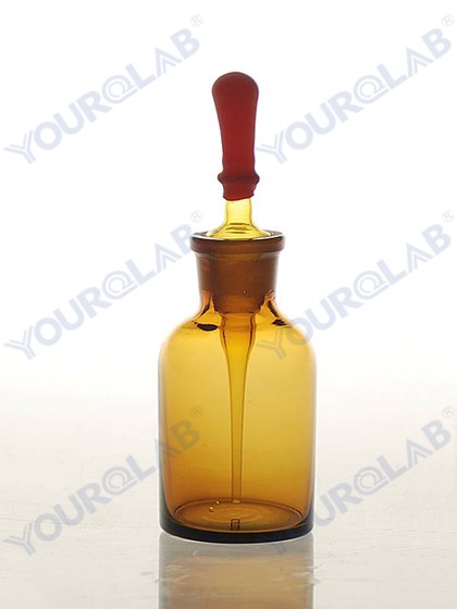 Dropping Bottle  amber glass,with ground-in pipette and latex rubber nipple