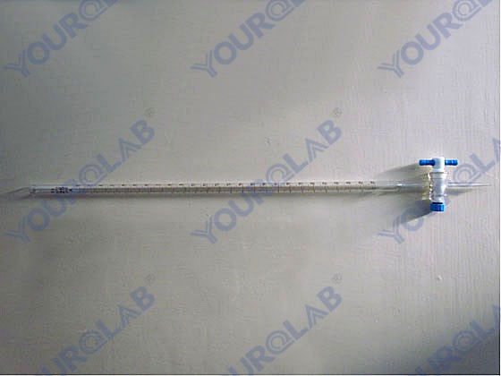 Burette with straight PTFE stopcock