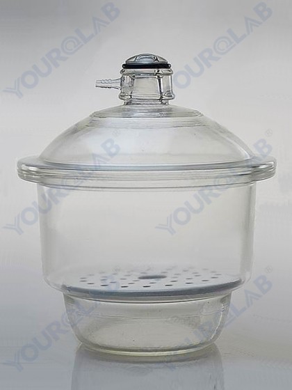 VACUUM DESICCATOR with ground-in stopcock and porcelain plate
