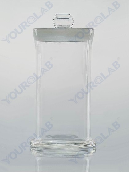 SPECIMEN JAR with ground-in glass stopper with knob