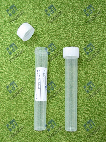 Non vacuum blood tube, with screw cap, PP material