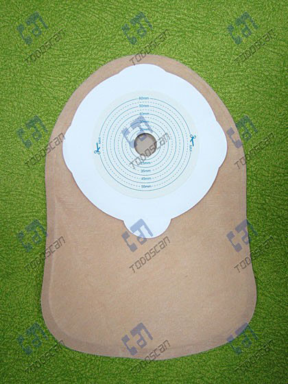 One-piece closed ostomy bag