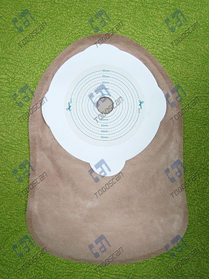 One-piece closed ostomy bag